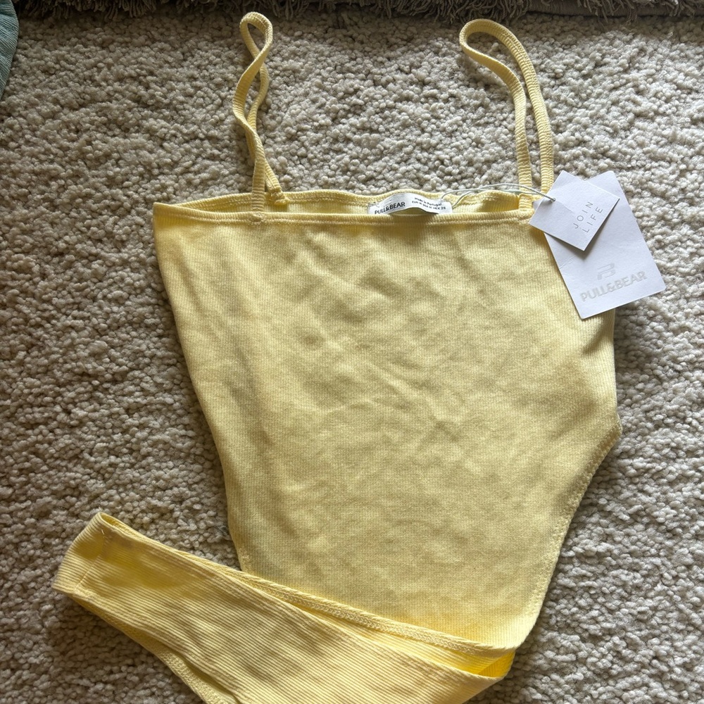 Light Yellow Bodysuit Summer Pull and bear